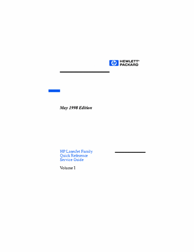 HP LaserJet Family HP LaserJet Family
Quick Reference
Service Guide